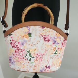 Dana Buchman Floral Women's Bag with Bamboo Handle Crossbody
